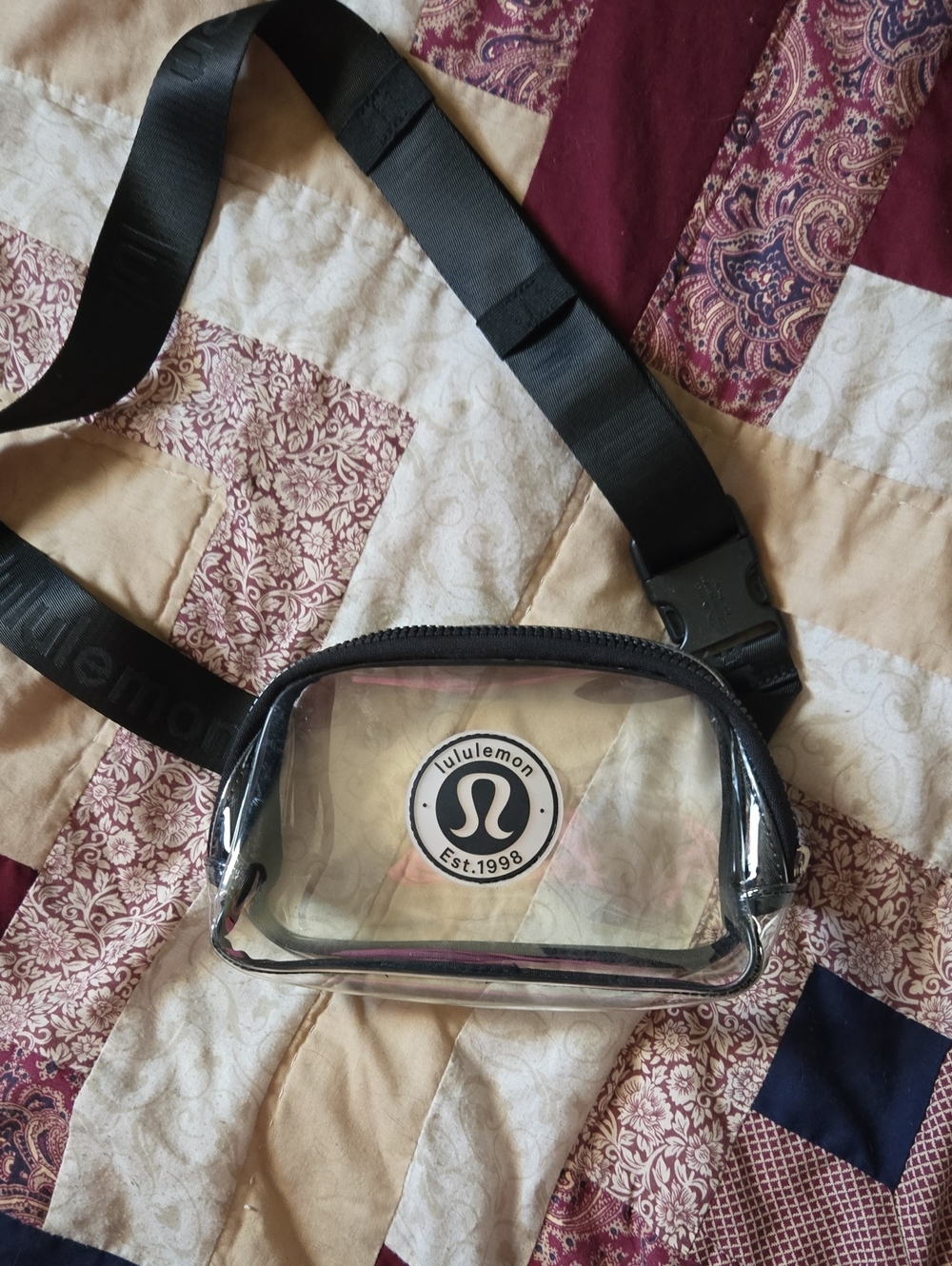 lululemon athletica Clear Black Belt Bag